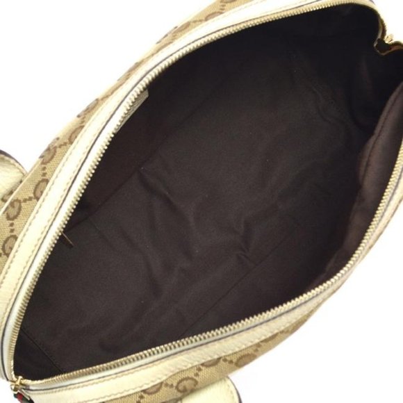 Gucci Mayfair Brown 'Princy' Satchel Large Logo Print Canvas - Picture 2 of 8